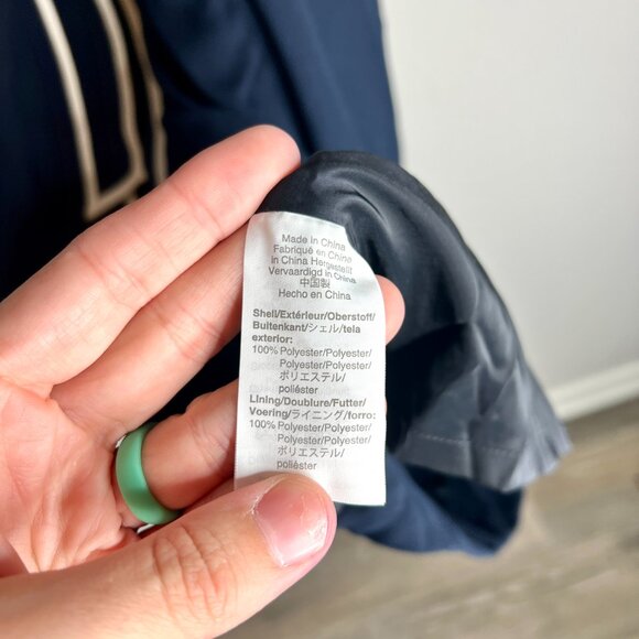 J. Crew Tie-Neck Dress in 365 Crepe Navy Modest Nautical Preppy Size 10 NWT - Picture 5 of 7